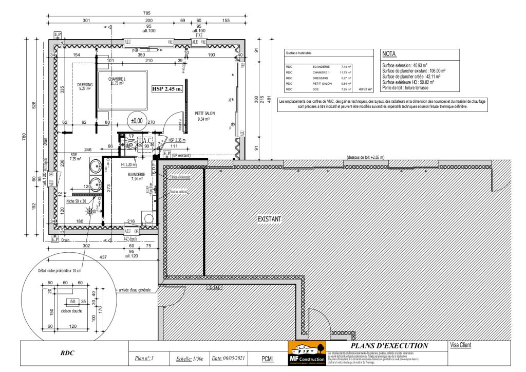 Plan Extension Maison 40 m2-MF-Renovation-Extension